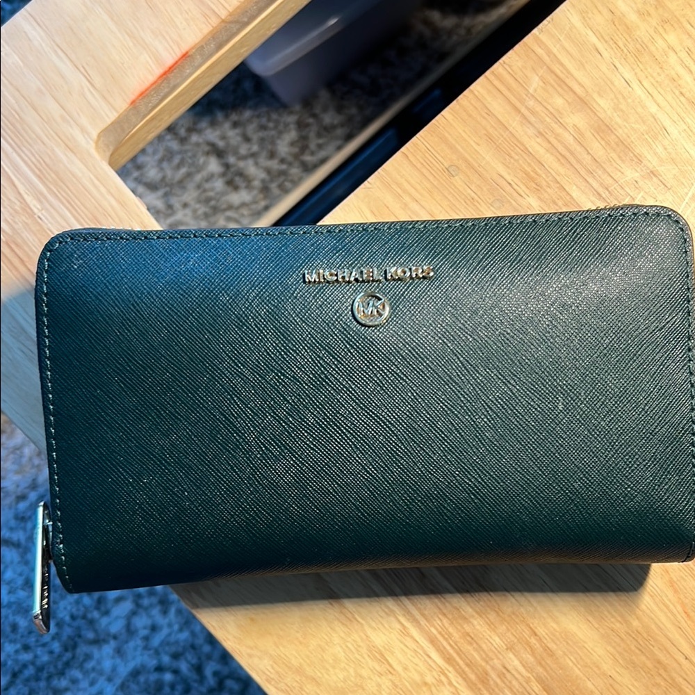 Michael Kors Green Wristlet Clutch